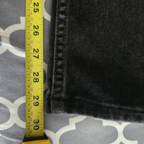 Levis 505 Jeans Mens 42x32 Black Regular Fit Straight Leg Denim Zip Fly 5-Pocket - Picture 13 of 14